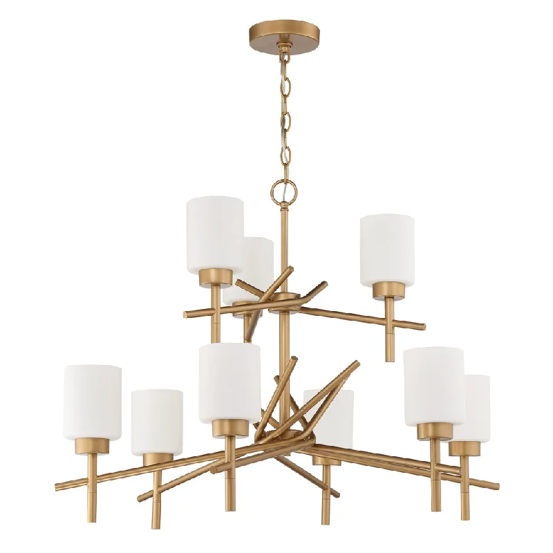 Industrial Flood Lighting for Outdoor Loading DocksCadence 9 Light Chandelier in Soft Gold Industrial Flood Lighting for Outdoor Loading DocksCadence 9 Light Chandelier in Soft Gold
