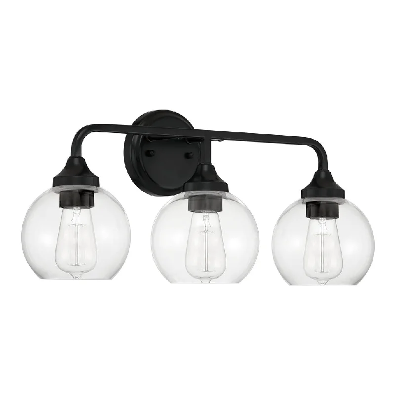 Industrial Wall - Mounted Lighting for Workshop WallsGlenda 3 Light Vanity in Flat Black Industrial Wall - Mounted Lighting for Workshop WallsGlenda 3 Light Vanity in Flat Black