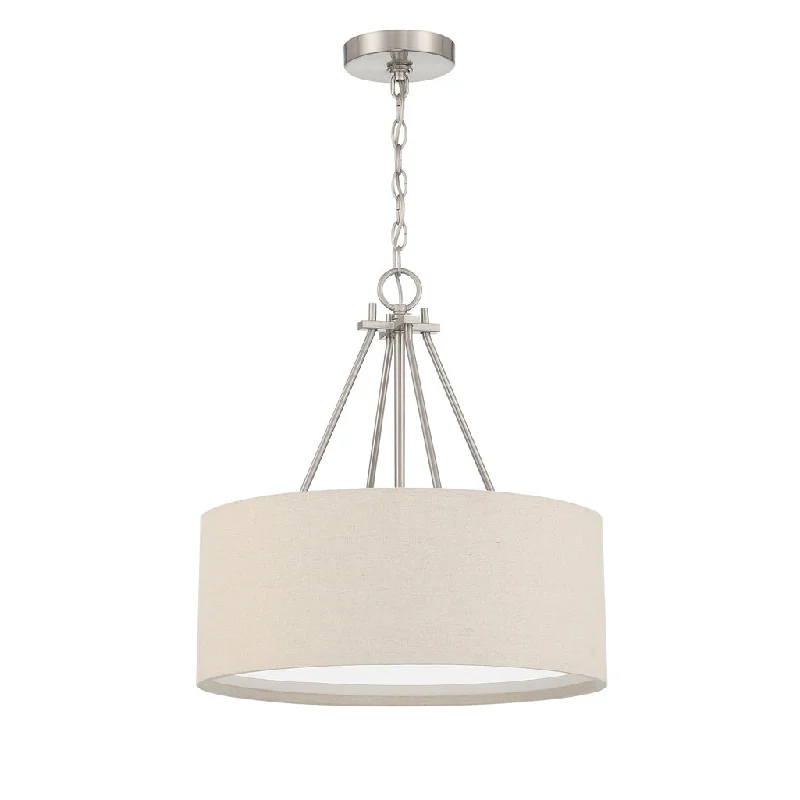 Industrial Lighting for Pharmaceutical ManufacturingDuke 3 Light 18" Pendant in Brushed Polished Nickel