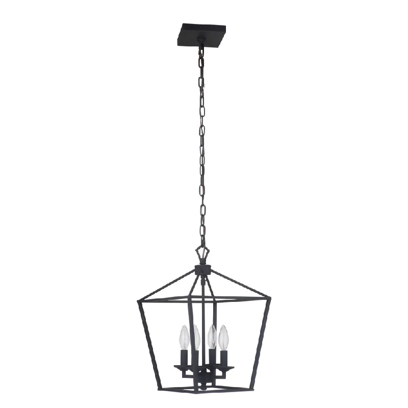 Industrial Lighting with High CRI (Color Rendering Index) for True Color PerceptionFlynt 4 Light Small Foyer in Flat Black Industrial Lighting with High CRI (Color Rendering Index) for True Color PerceptionFlynt 4 Light Small Foyer in Flat Black