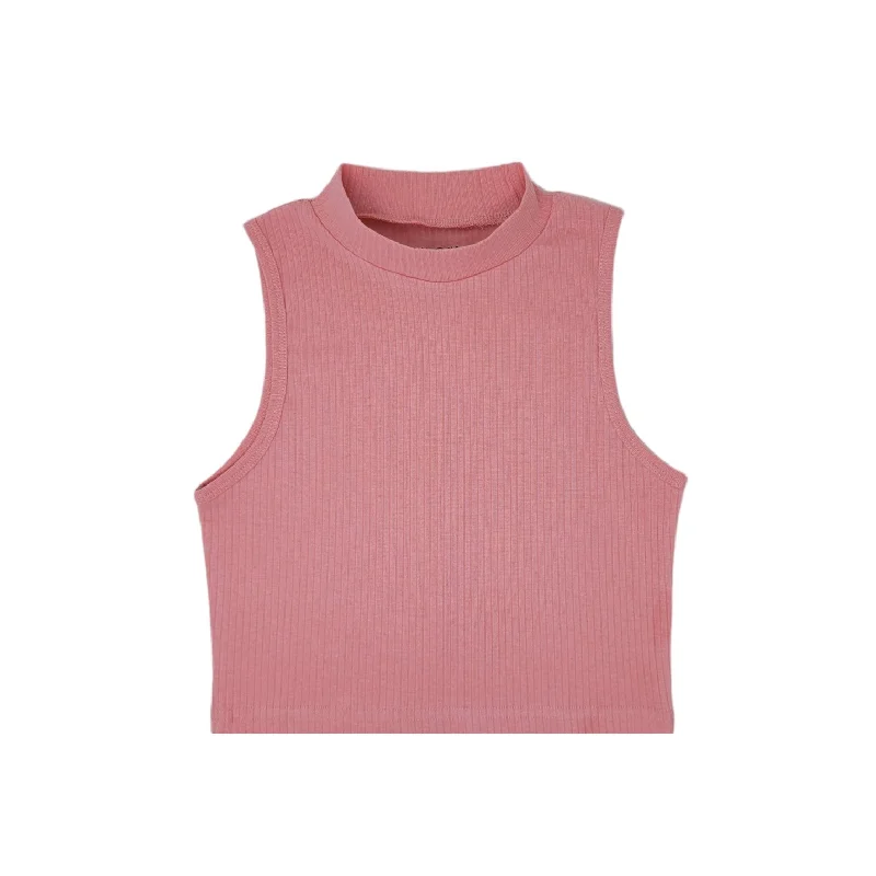 Mock Neck Crop Top | Cotton Blend Assorted Colors| Women