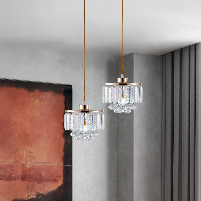 Ceiling - Mounted Chandeliers for Standard CeilingsCeiling - Mounted Chandeliers for Standard CeilingsClear Crystal  Linear Pendant Light