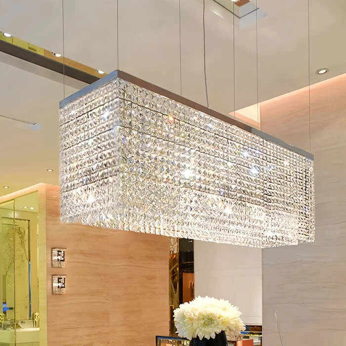 Chandeliers with Metal Frames in Silver FinishChandeliers with Metal Frames in Silver FinishContemporary Luxury Linear Rectangular Crystal Chandelier Chandeliers with Metal Frames in Silver FinishChandeliers with Metal Frames in Silver FinishContemporary Luxury Linear Rectangular Crystal Chandelier