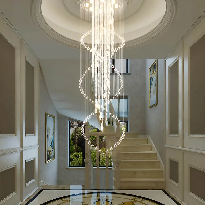 Mid - Century Modern Chandeliers for Vintage AppealMid - Century Modern Chandeliers for Vintage AppealDouble Spiral Raindrop Crystal Chandelier - Flush Mount Ceiling Light