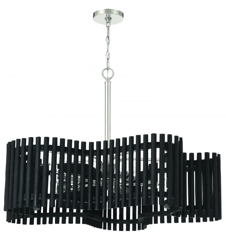 Bohemian - Style Beaded Chandeliers for Eclectic DecorBohemian - Style Beaded Chandeliers for Eclectic DecorFreeform 5 Light Large Chandelier in Polished Nickel/Black Walnut Bohemian - Style Beaded Chandeliers for Eclectic DecorBohemian - Style Beaded Chandeliers for Eclectic DecorFreeform 5 Light Large Chandelier in Polished Nickel/Black Walnut