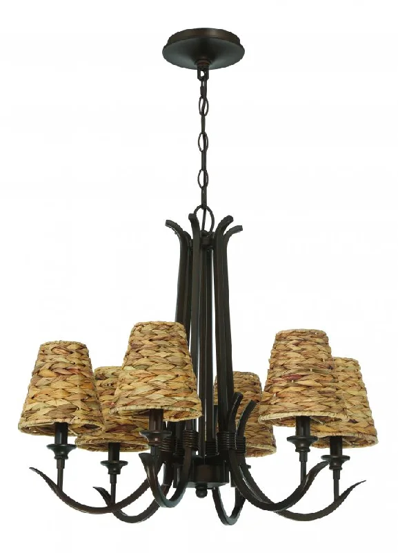 Chandeliers with Colored Glass for a Splash of ColorChandeliers with Colored Glass for a Splash of ColorKokomo 6 Light Chandelier in Aged Bronze Brushed