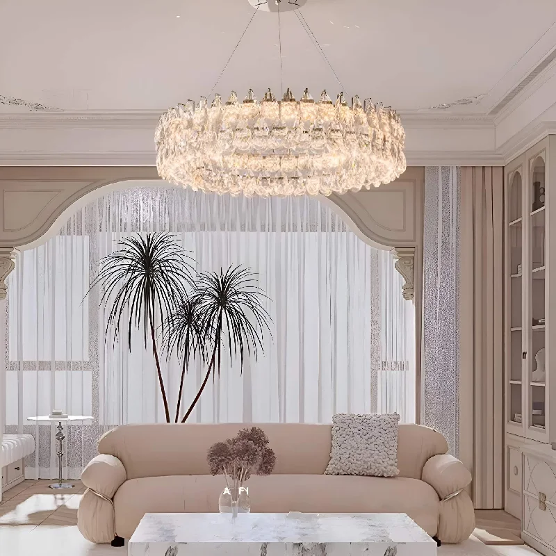 Chandeliers for Low Ceilings to Avoid OvercrowdingChandeliers for Low Ceilings to Avoid OvercrowdingOne Ring Crystal Pendant Light Living Room