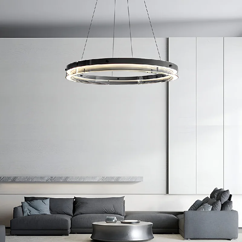 Rustic Wood Chandeliers for Country - Style HousesRustic Wood Chandeliers for Country - Style HousesOne Ring Modern LED Glass Circle Chandelier