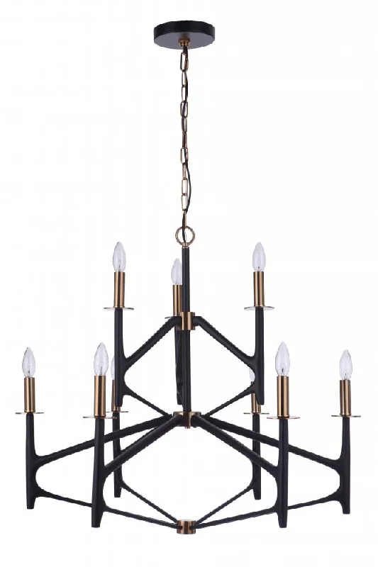 Chandeliers with Multiple Lights for Maximum IlluminationChandeliers with Multiple Lights for Maximum IlluminationThe Reserve 9 Light 2-Tier Chandelier in Flat Black/Satin Brass Chandeliers with Multiple Lights for Maximum IlluminationChandeliers with Multiple Lights for Maximum IlluminationThe Reserve 9 Light 2-Tier Chandelier in Flat Black/Satin Brass