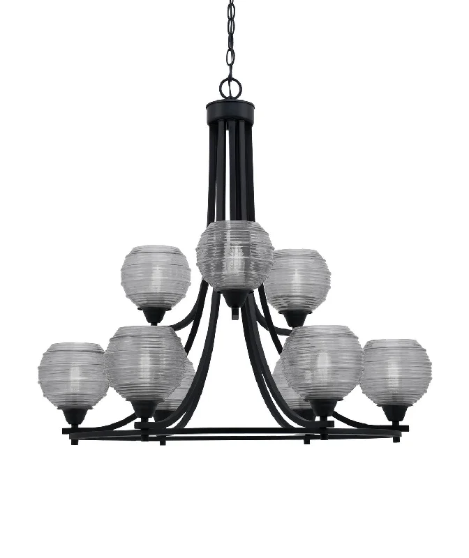 Chandeliers with Metal Frames in Black FinishChandeliers with Metal Frames in Black FinishToltec Paramount 3409-MB-5110 Chandelier Light - Matte Black