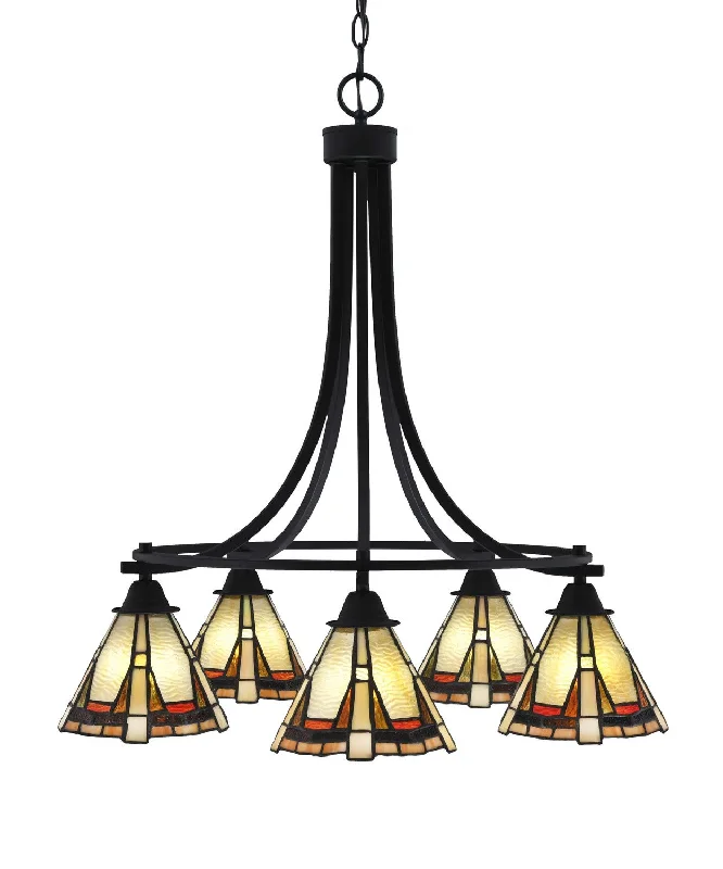 Chandeliers with Clear Crystal for a Sparkling EffectChandeliers with Clear Crystal for a Sparkling EffectToltec Paramount 3415-MB-9345 Chandelier Light - Matte Black
