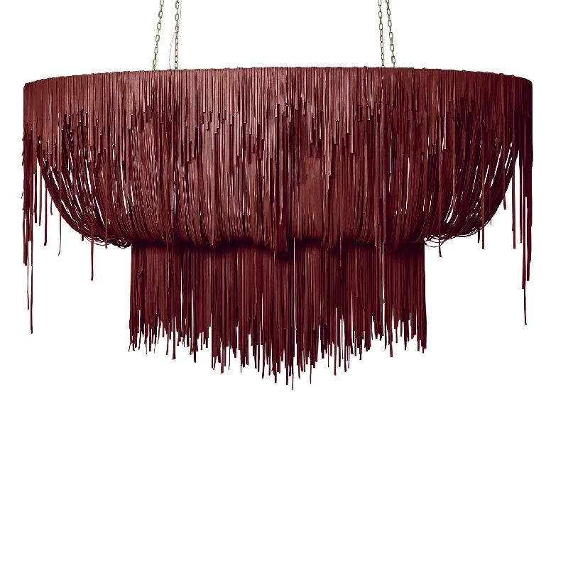 Chandeliers with Metal Frames in Bronze FinishChandeliers with Metal Frames in Bronze FinishStretch Oval Urchin Leather Chandelier in NeKeia Leather Chandeliers with Metal Frames in Bronze FinishChandeliers with Metal Frames in Bronze FinishStretch Oval Urchin Leather Chandelier in NeKeia Leather