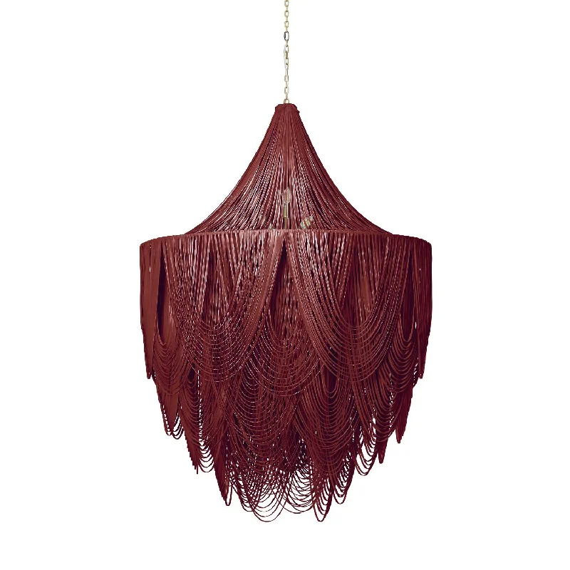 Chandeliers with Metal Frames in Bronze FinishChandeliers with Metal Frames in Bronze FinishXXL Round Whisper with Crown Leather Chandelier in NeKeia Leather Chandeliers with Metal Frames in Bronze FinishChandeliers with Metal Frames in Bronze FinishXXL Round Whisper with Crown Leather Chandelier in NeKeia Leather