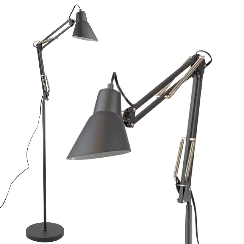 Metal Floor Lamp with a Matte Black Finish for a Sleek LookMetal Floor Lamp with a Matte Black Finish for a Sleek LookArchitect Reading Floor Lamp by Light Accents Adjustable Arm (Black) Metal Floor Lamp with a Matte Black Finish for a Sleek LookMetal Floor Lamp with a Matte Black Finish for a Sleek LookArchitect Reading Floor Lamp by Light Accents Adjustable Arm (Black)