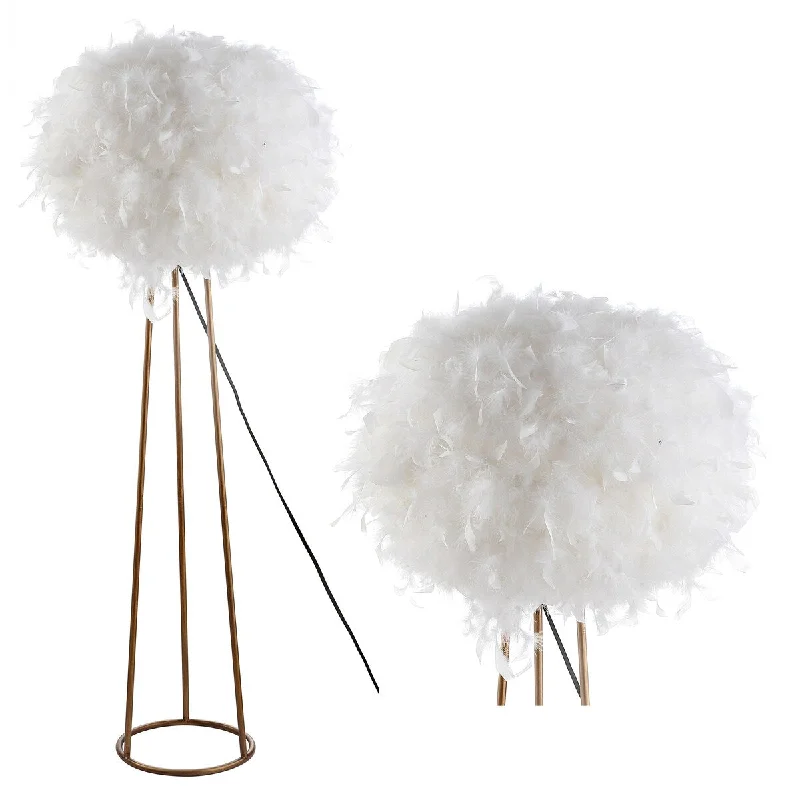 USB Charging Port Floor Lamp for Convenient Device ChargingUSB Charging Port Floor Lamp for Convenient Device ChargingBevin 52" Feather Metal LED Floor Lamp, White/Gold by JONATHAN Y - White USB Charging Port Floor Lamp for Convenient Device ChargingUSB Charging Port Floor Lamp for Convenient Device ChargingBevin 52" Feather Metal LED Floor Lamp, White/Gold by JONATHAN Y - White