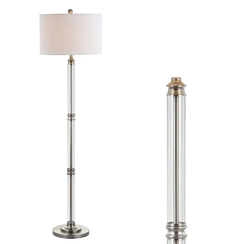 Glass Floor Lamp with Frosted Shades for Soft Diffused LightGlass Floor Lamp with Frosted Shades for Soft Diffused LightCharles 60" Metal/Glass Floor Lamp, Polished Nickel/Clear by JONATHAN Y - 60" H x 16" W x 16" D Glass Floor Lamp with Frosted Shades for Soft Diffused LightGlass Floor Lamp with Frosted Shades for Soft Diffused LightCharles 60" Metal/Glass Floor Lamp, Polished Nickel/Clear by JONATHAN Y - 60" H x 16" W x 16" D