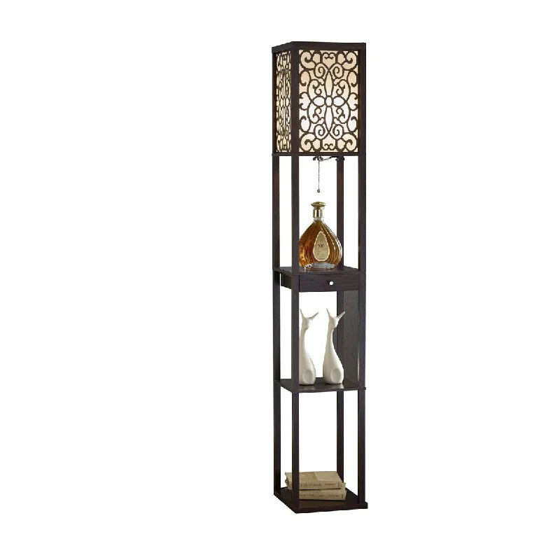 Industrial Style Floor Lamp with Exposed Bulbs for Loft ApartmentsIndustrial Style Floor Lamp with Exposed Bulbs for Loft ApartmentsEtagere 63" Shelf Floor lamp with Floral Shade Panels and Drawer - Black Industrial Style Floor Lamp with Exposed Bulbs for Loft ApartmentsIndustrial Style Floor Lamp with Exposed Bulbs for Loft ApartmentsEtagere 63" Shelf Floor lamp with Floral Shade Panels and Drawer - Black