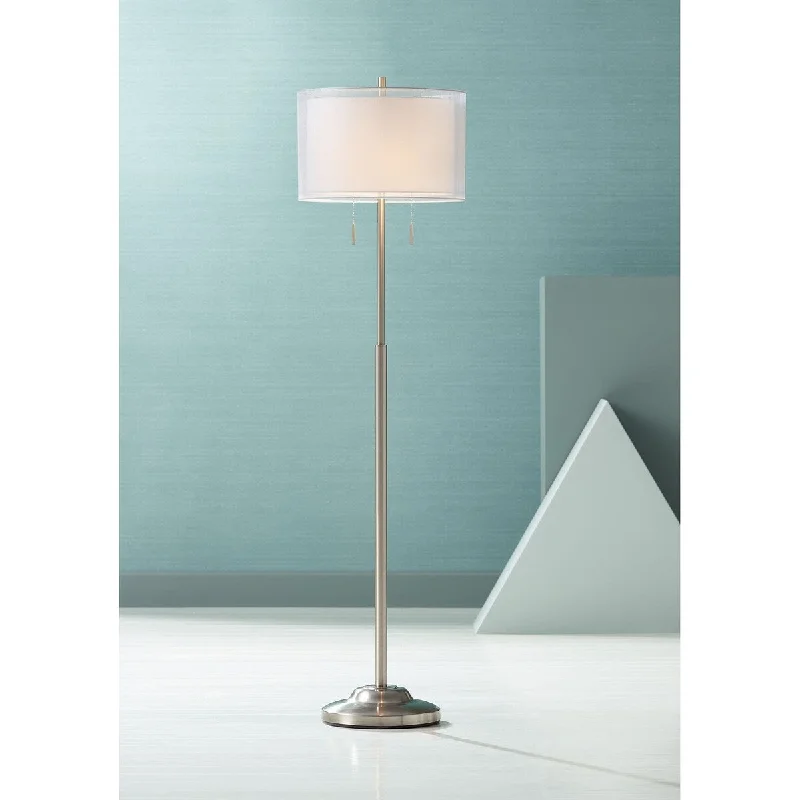 Industrial Style Floor Lamp with Exposed Bulbs for Loft ApartmentsIndustrial Style Floor Lamp with Exposed Bulbs for Loft ApartmentsEuro Design Modern Floor Lamp 65.5" Tall Brushed Steel Sheer and Linen Double Drum Shade Industrial Style Floor Lamp with Exposed Bulbs for Loft ApartmentsIndustrial Style Floor Lamp with Exposed Bulbs for Loft ApartmentsEuro Design Modern Floor Lamp 65.5" Tall Brushed Steel Sheer and Linen Double Drum Shade