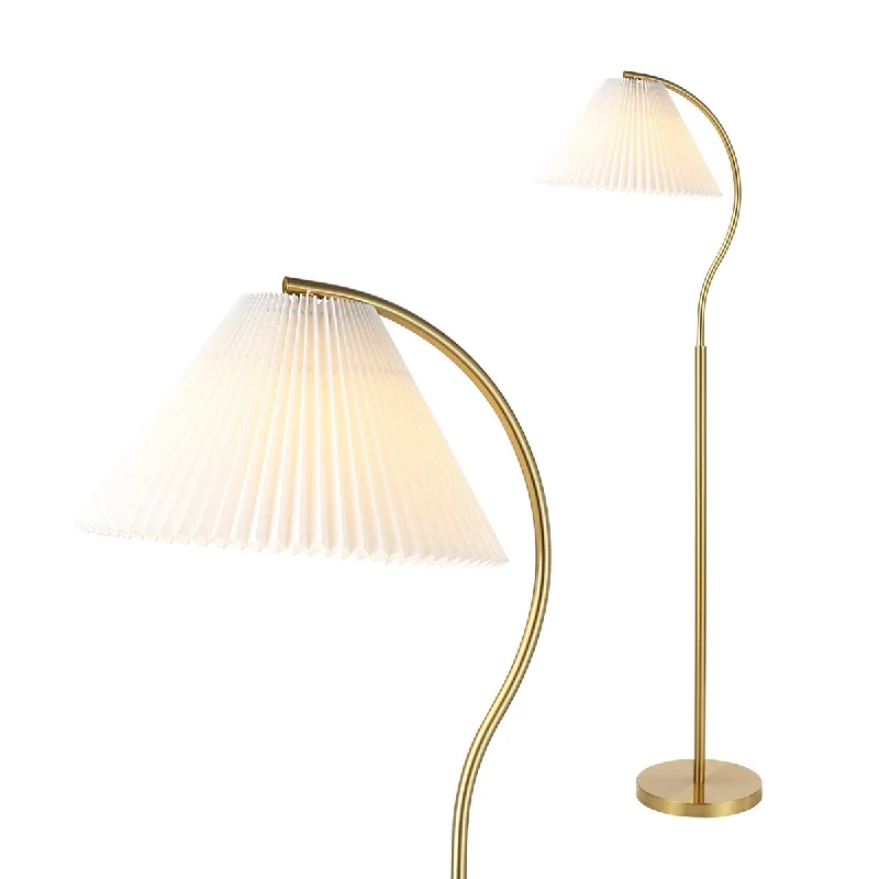 Modern Minimalist Floor Lamp for Contemporary Living RoomsModern Minimalist Floor Lamp for Contemporary Living RoomsFreida 60.5" Modern Glam Metal Arc LED Floor Lamp with Pleated Shade, Brass Gold/White, by JONATHAN Y Modern Minimalist Floor Lamp for Contemporary Living RoomsModern Minimalist Floor Lamp for Contemporary Living RoomsFreida 60.5" Modern Glam Metal Arc LED Floor Lamp with Pleated Shade, Brass Gold/White, by JONATHAN Y
