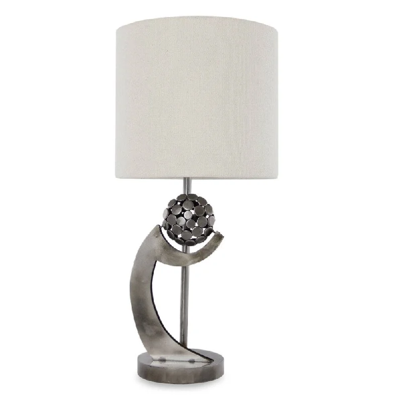 Smart Floor Lamp with Voice Control and Bluetooth ConnectivitySmart Floor Lamp with Voice Control and Bluetooth ConnectivityHandmade Upcycled Metal 'Sphere of my Memories' Table Lamp (Mexico)