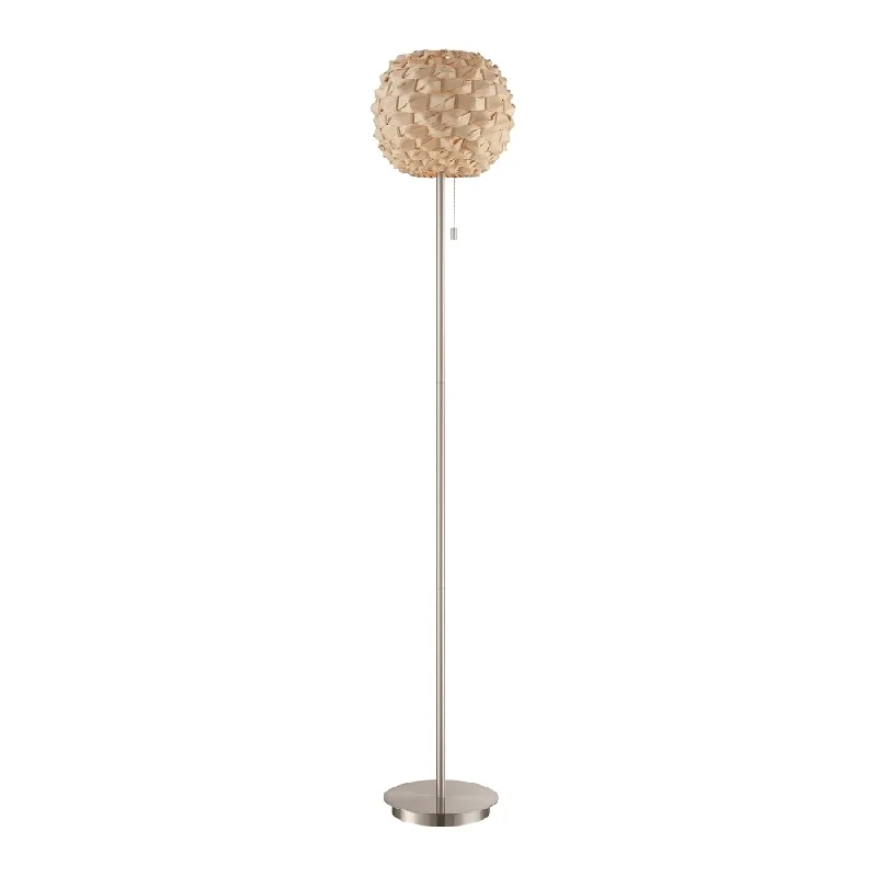 Wood Floor Lamp with Natural Grain for a Warm and Organic FeelWood Floor Lamp with Natural Grain for a Warm and Organic FeelLite Source Linterna 1-light Floor Lamp