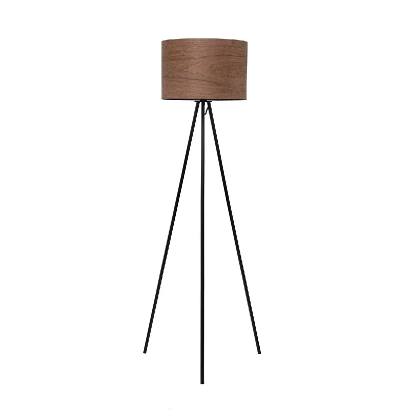 Dimmable Floor Lamp for Adjustable Lighting AmbianceDimmable Floor Lamp for Adjustable Lighting AmbianceMetal Tripod Floor Lamp with Walnut Wood Shade - Brown - 15.0"L x 15.0"W x 57.0"H Dimmable Floor Lamp for Adjustable Lighting AmbianceDimmable Floor Lamp for Adjustable Lighting AmbianceMetal Tripod Floor Lamp with Walnut Wood Shade - Brown - 15.0"L x 15.0"W x 57.0"H