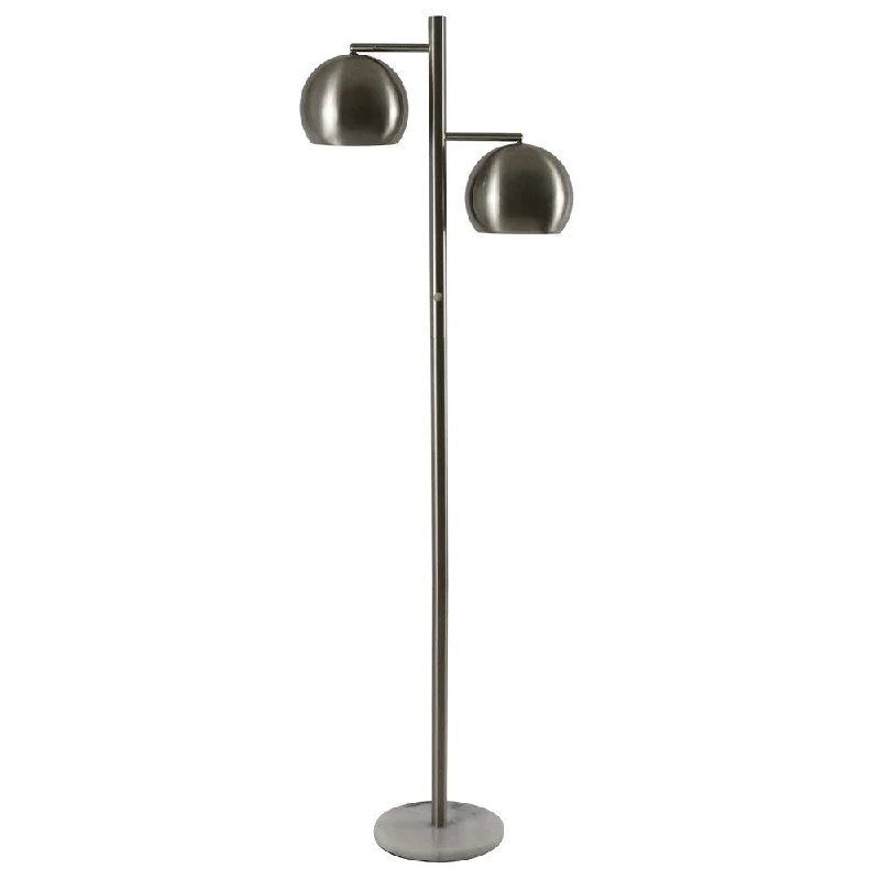 brushed steel and white marble