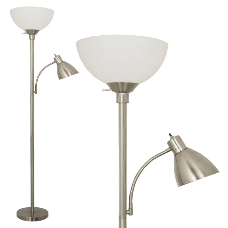 Industrial Style Floor Lamp with Exposed Bulbs for Loft ApartmentsIndustrial Style Floor Lamp with Exposed Bulbs for Loft ApartmentsMother Daughter Floor Lamp With Side Reading Light (Brushed Nickel) - 72 Inches 12 Inches Industrial Style Floor Lamp with Exposed Bulbs for Loft ApartmentsIndustrial Style Floor Lamp with Exposed Bulbs for Loft ApartmentsMother Daughter Floor Lamp With Side Reading Light (Brushed Nickel) - 72 Inches 12 Inches