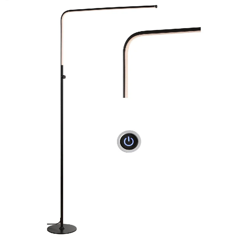 Adjustable Height Floor Lamp for Versatile Lighting NeedsAdjustable Height Floor Lamp for Versatile Lighting NeedsNatalie 63" LED Integrated Floor Lamp, Black by JONATHAN Y - 63" H x 33.5" W x 8.75" D Adjustable Height Floor Lamp for Versatile Lighting NeedsAdjustable Height Floor Lamp for Versatile Lighting NeedsNatalie 63" LED Integrated Floor Lamp, Black by JONATHAN Y - 63" H x 33.5" W x 8.75" D