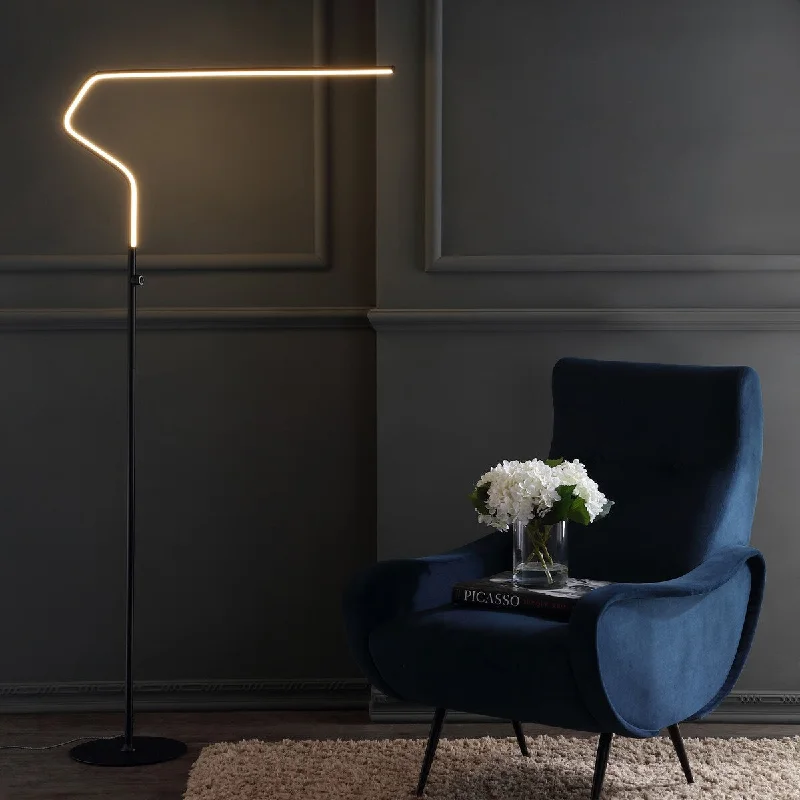 Dimmable Floor Lamp for Adjustable Lighting AmbianceDimmable Floor Lamp for Adjustable Lighting AmbianceNed 65.25" Integrated LED Metal Floor Lamp, Black by JONATHAN Y - 65.25" H x 33.5" W x 9.75" D Dimmable Floor Lamp for Adjustable Lighting AmbianceDimmable Floor Lamp for Adjustable Lighting AmbianceNed 65.25" Integrated LED Metal Floor Lamp, Black by JONATHAN Y - 65.25" H x 33.5" W x 9.75" D