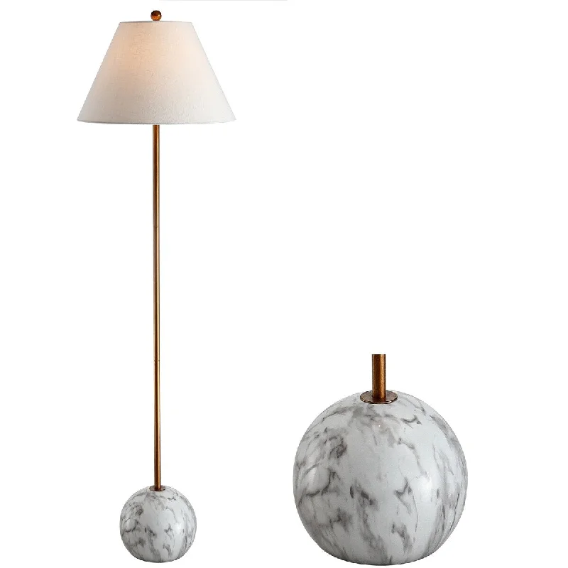 Fabric Floor Lamp with a Linen Shade for a Relaxed AestheticFabric Floor Lamp with a Linen Shade for a Relaxed AestheticOria 63.5" Minimalist Resin/Metal LED Floor Lamp, Gold/White by JONATHAN Y
