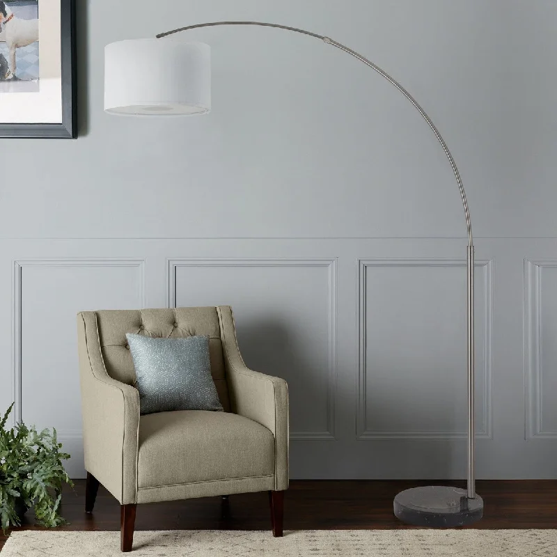 Way Switch Floor Lamp for Multiple Light Intensity Levels Way Switch Floor Lamp for Multiple Light Intensity LevelsQ-Max Steel Adjustable Arching Floor Lamp with White Shade and Black Marble Base Way Switch Floor Lamp for Multiple Light Intensity Levels Way Switch Floor Lamp for Multiple Light Intensity LevelsQ-Max Steel Adjustable Arching Floor Lamp with White Shade and Black Marble Base