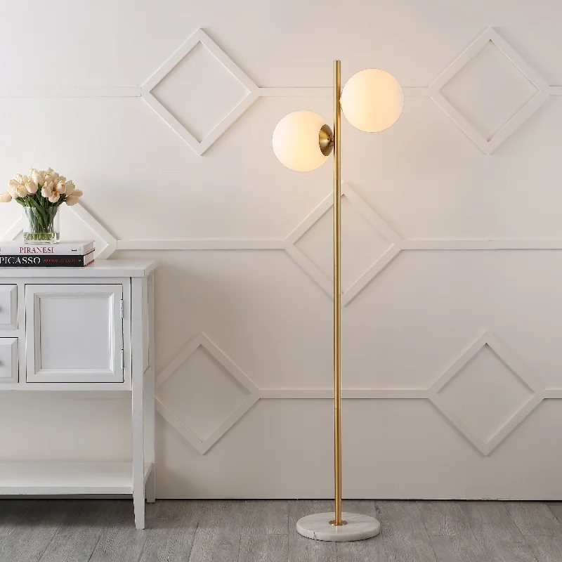 Bohemian Inspired Floor Lamp for Eclectic Home DecorBohemian Inspired Floor Lamp for Eclectic Home DecorTyler 60.5" 2-Light Modern Parisian Candlestick Iron LED Floor Lamp, Brass Gold/White by JONATHAN Y - 2 Light Bohemian Inspired Floor Lamp for Eclectic Home DecorBohemian Inspired Floor Lamp for Eclectic Home DecorTyler 60.5" 2-Light Modern Parisian Candlestick Iron LED Floor Lamp, Brass Gold/White by JONATHAN Y - 2 Light