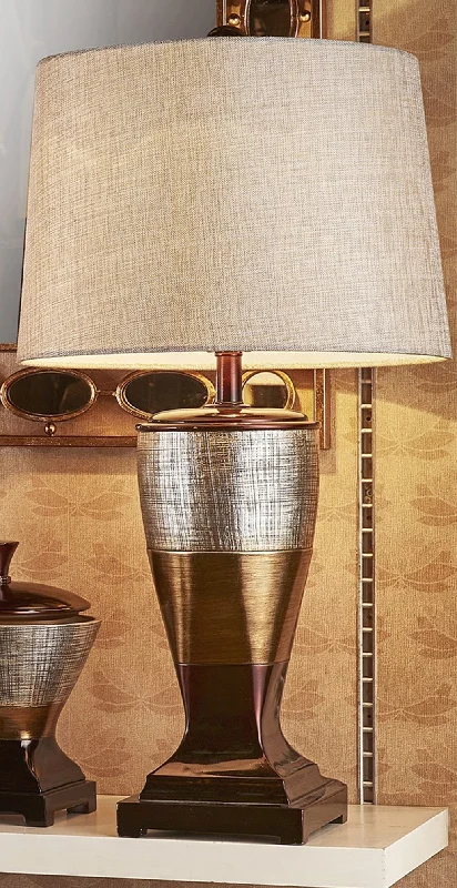 ceramic table lamps with hand painted designs for an artistic touchceramic table lamps with hand painted designs for an artistic touchExotic Brown and Gold Wide Stripe Table Lamp By Homeroots